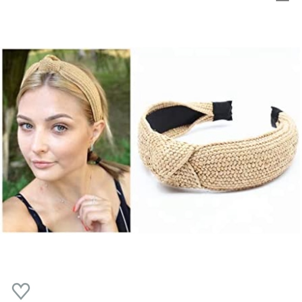 Sincerely Jules Straw Twist Knot Wide Hand Knitted Hairband